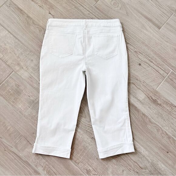 NYDJ Marilyn Straight Crop Jeans with Cuff Detail Cool Embrace Liftxtuck Sz 14 - Picture 4 of 10